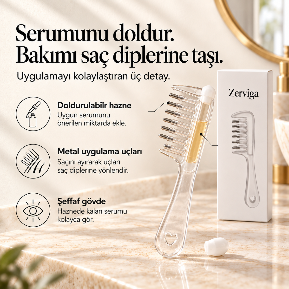 Zerviga Kök Serum Tarağı